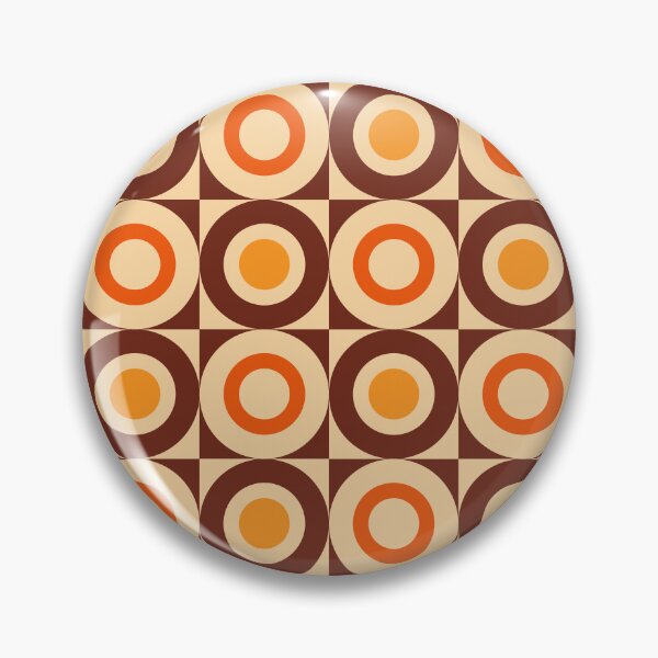 Item preview, 70s Retro Vintage Style Geometric Design Brown Orange Yellow and Beige designed and sold by tonymagnerart.