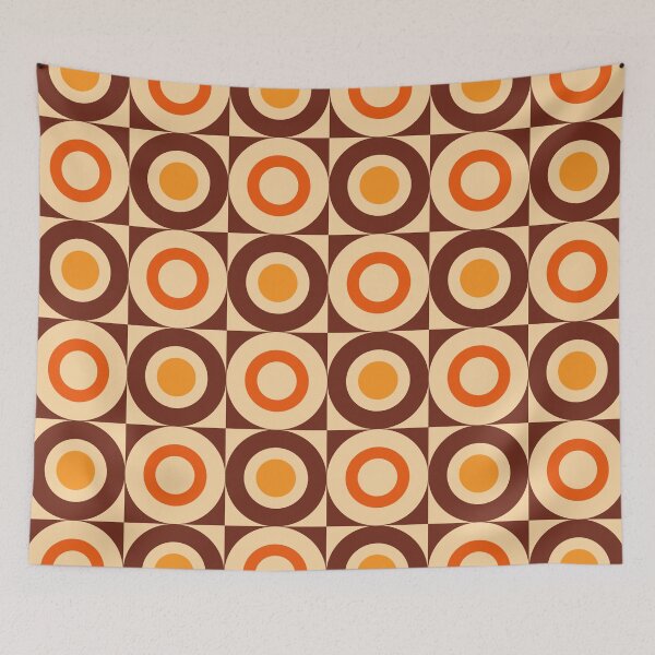 Artikelvorschau, Geometrisches Design im Retro-Vintage-Stil der 70er Jahre in Braun, Orange, Gelb und Beige entworfen und verkauft von tonymagnerart.
