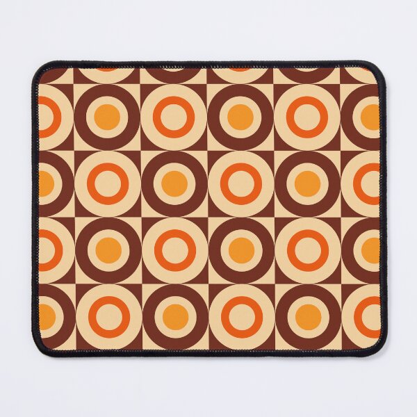 Item preview, 70s Retro Vintage Style Geometric Design Brown Orange Yellow and Beige designed and sold by tonymagnerart.