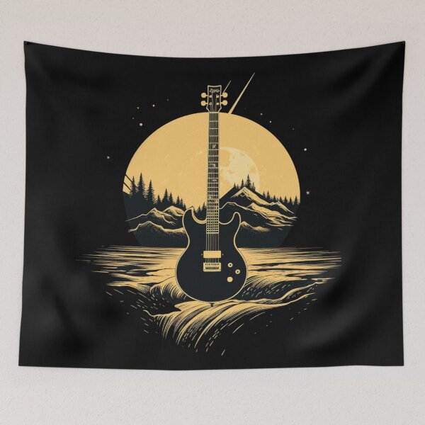 Item preview, Harmony of Music, guitar, landscape designed and sold by PrintDesignLab.