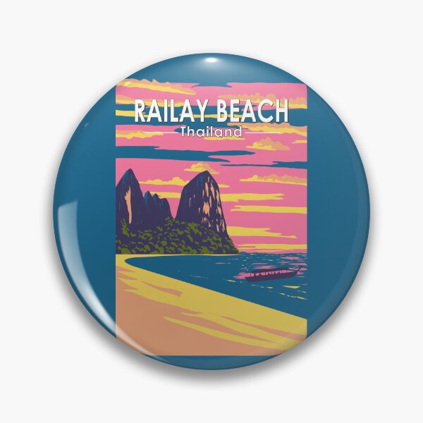 Item preview, Railay Beach Thailand Travel Art Vintage designed and sold by KrisSidDesigns.