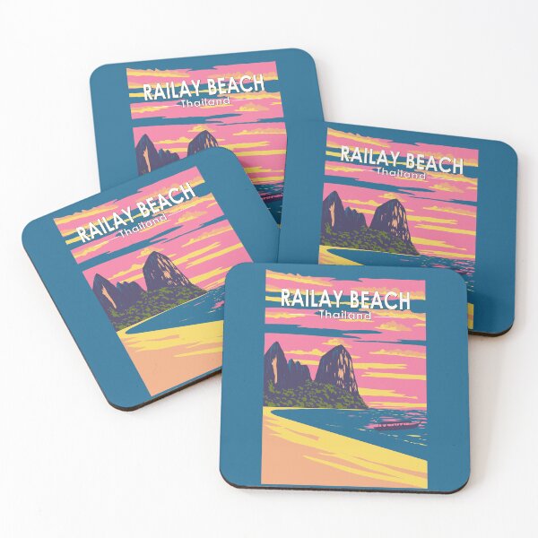 Item preview, Railay Beach Thailand Travel Art Vintage designed and sold by KrisSidDesigns.