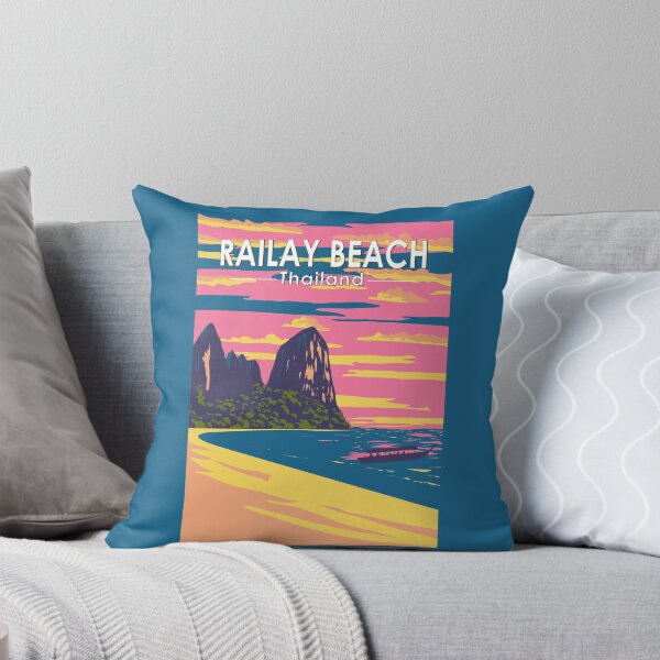 Item preview, Railay Beach Thailand Travel Art Vintage designed and sold by KrisSidDesigns.