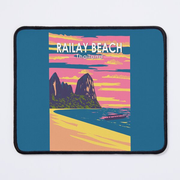Item preview, Railay Beach Thailand Travel Art Vintage designed and sold by KrisSidDesigns.