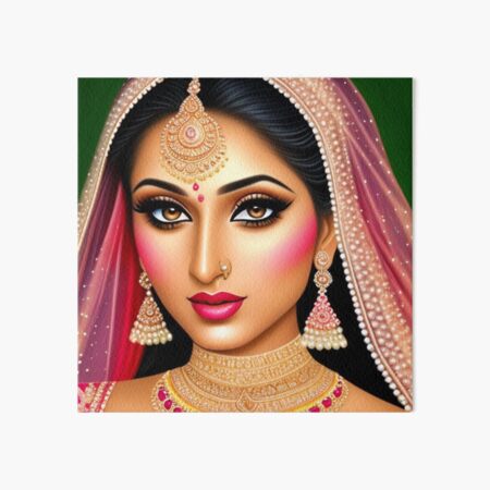 Premium Vector | Portrait of beautiful indian bride face with closed eyes
