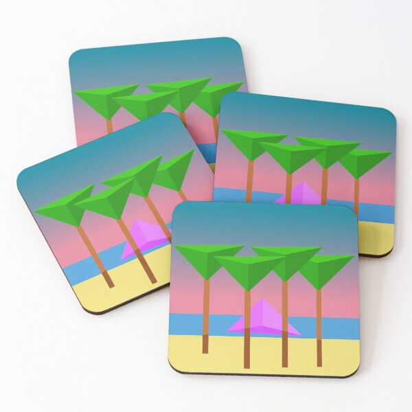 Item preview, Abstract Geometric Illustration - Vaporwave Beach designed and sold by MusicArtAndGrind.