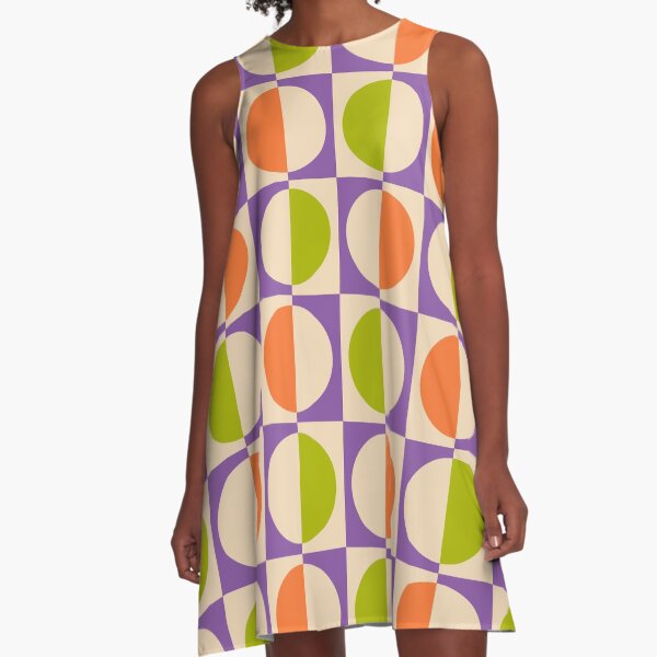 Item preview, 70s Retro Vintage Style Geometric Design in Orange Purple and Green designed and sold by tonymagnerart.