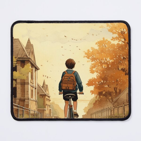 Item preview, A Boy Riding His Bike to School designed and sold by GoodOldVintage.