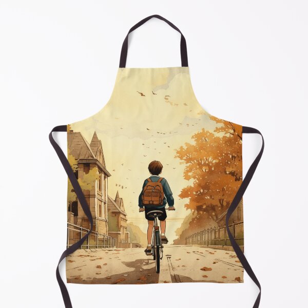 Item preview, A Boy Riding His Bike to School designed and sold by GoodOldVintage.