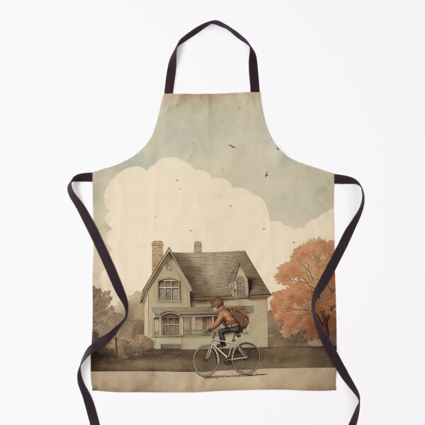 Item preview, A Boy Riding His Bike to School designed and sold by GoodOldVintage.