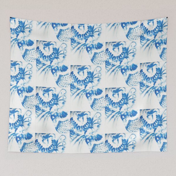 Item preview, Blue spots in abstract waves designed and sold by Cosmonauta257.