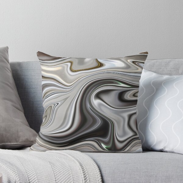 Item preview, Shinny silver liquid paint marble pattern designed and sold by 1Celery.