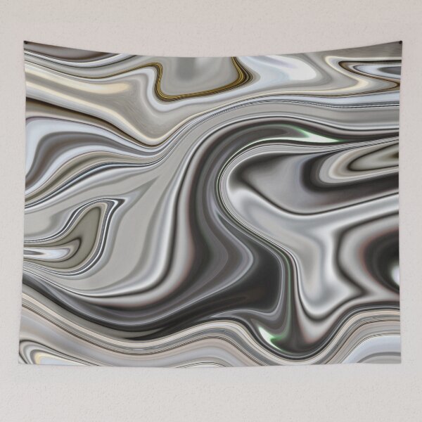 Item preview, Shinny silver liquid paint marble pattern designed and sold by 1Celery.