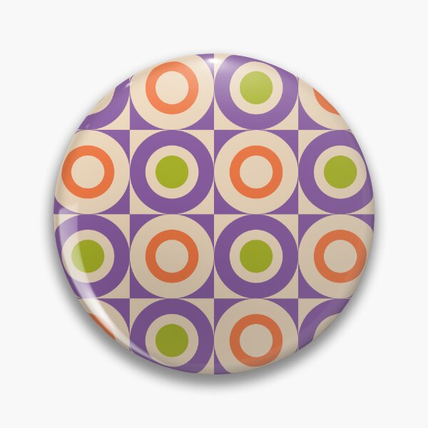 Item preview, 70s Retro Vintage Style Geometric Design Orange Lavender and Green designed and sold by tonymagnerart.