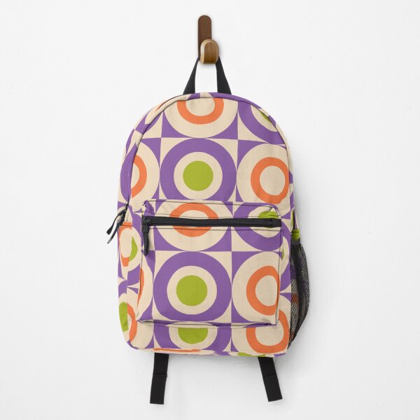 Item preview, 70s Retro Vintage Style Geometric Design Orange Lavender and Green designed and sold by tonymagnerart.