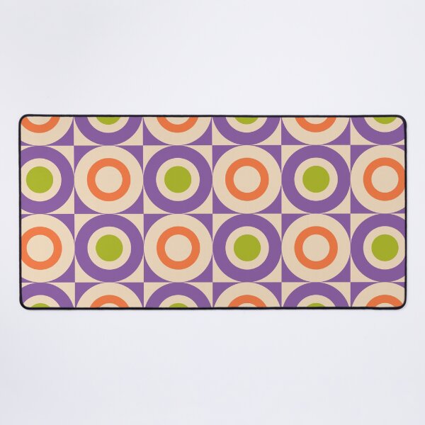 Item preview, 70s Retro Vintage Style Geometric Design Orange Lavender and Green designed and sold by tonymagnerart.