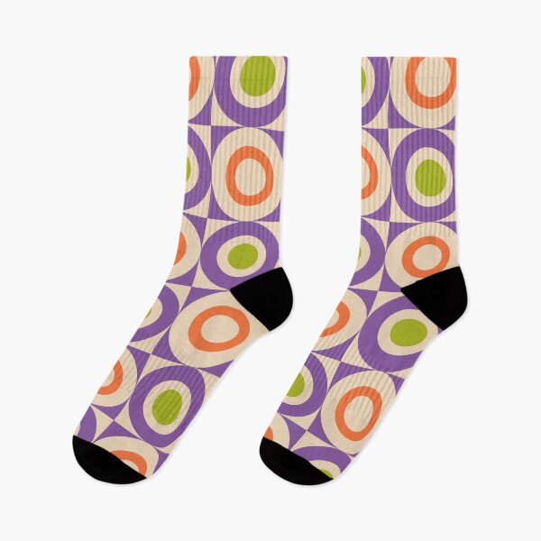 Item preview, 70s Retro Vintage Style Geometric Design Orange Lavender and Green designed and sold by tonymagnerart.