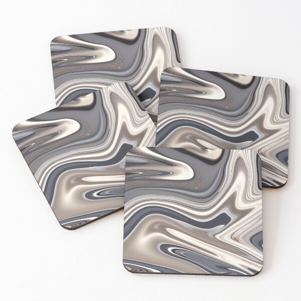 Item preview, Retro silver liquid paint marble pattern designed and sold by 1Celery.