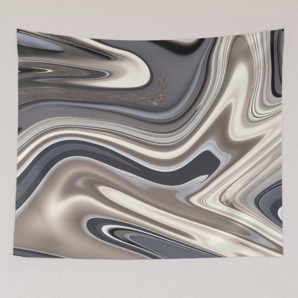 Item preview, Retro silver liquid paint marble pattern designed and sold by 1Celery.