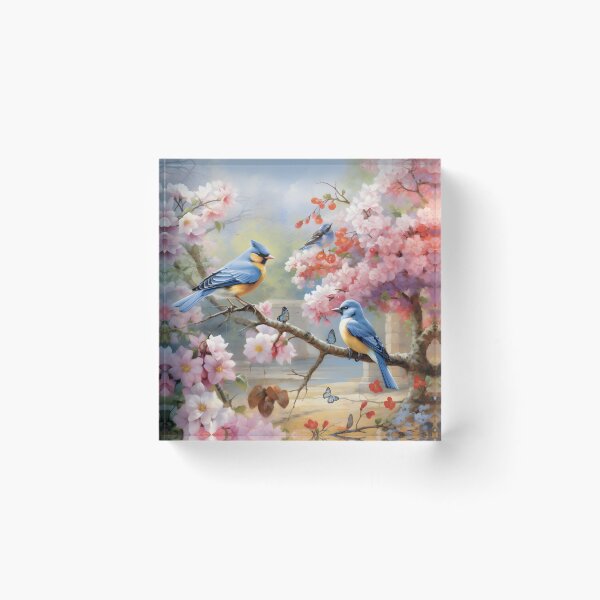Artikelvorschau, Melodies in Bloom: Charming Garden Songbirds entworfen und verkauft von MystiCanvas.