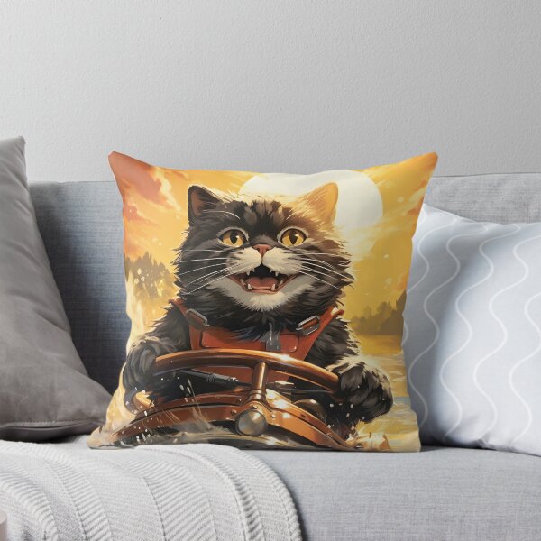 Item preview, Retro Cats Summertime Boating | Vintage Style Kitty Art designed and sold by KittyStampedeCo.