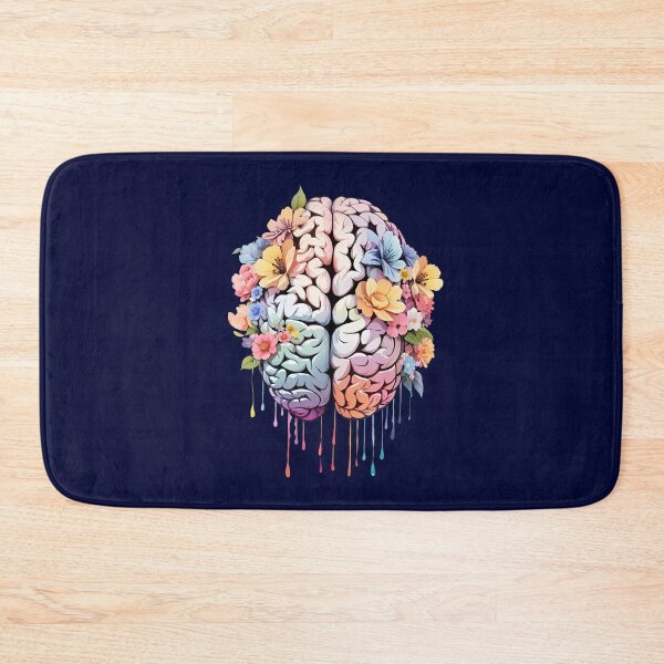 Item preview,  Cultivating Mental Health and Wellness, embracing Serenity, pastel color floral brain designed and sold by Collagedream.