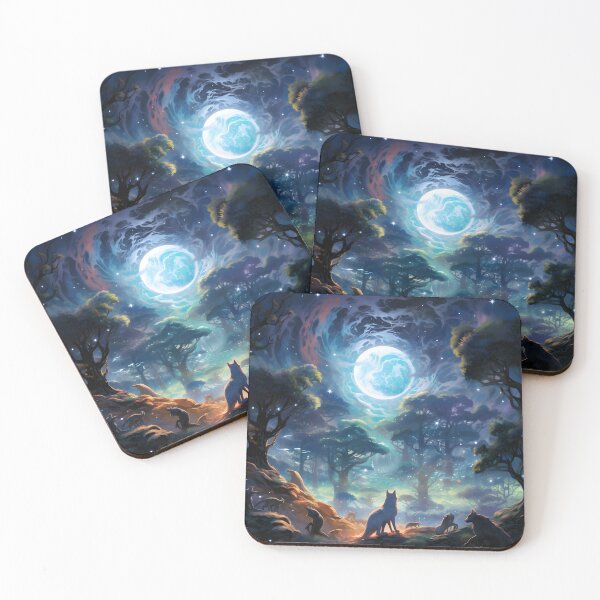 Item preview, Celestial Nocturne: Mystical Animals in the Night  designed and sold by MystiCanvas.