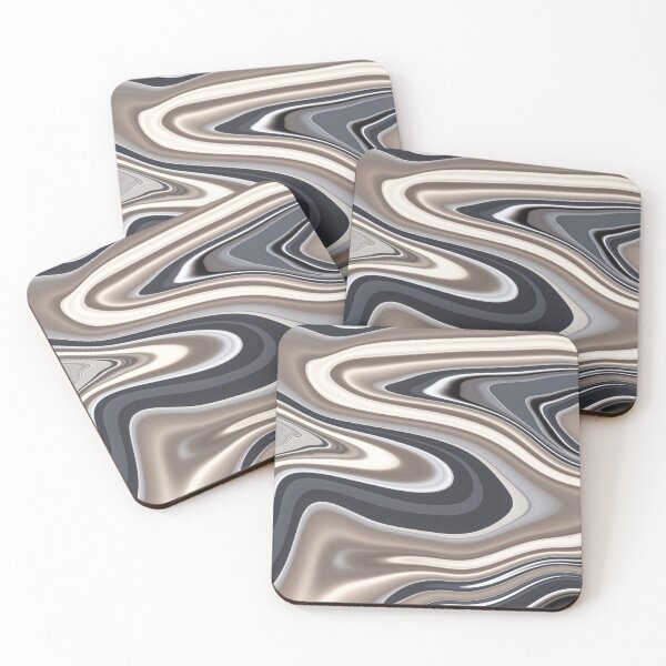 Item preview, Cool silver liquid paint marble pattern designed and sold by 1Celery.