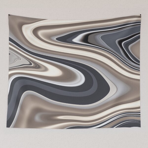 Item preview, Cool silver liquid paint marble pattern designed and sold by 1Celery.