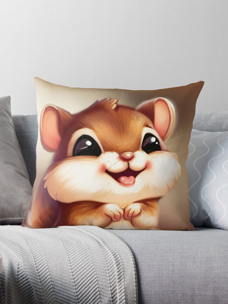 Chipmunk Stuffing His Face Throw Pillow