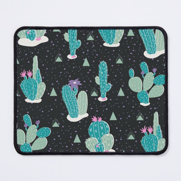 Item preview, Cactus-themed digital pattern with black background designed and sold by VirtualPalette.