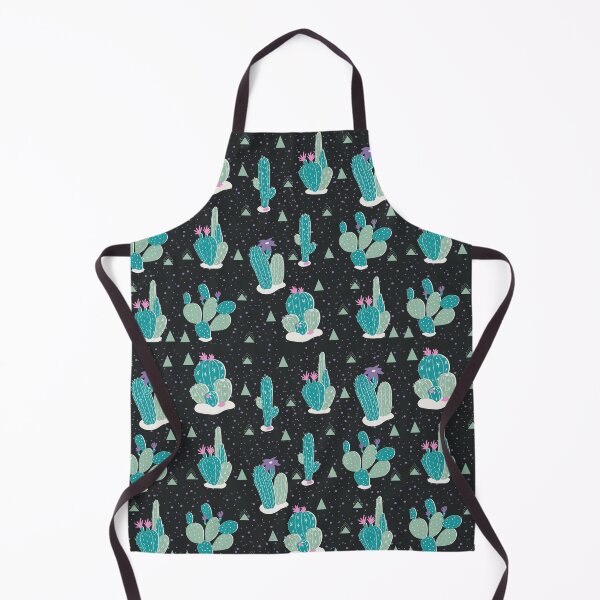 Item preview, Cactus-themed digital pattern with black background designed and sold by VirtualPalette.