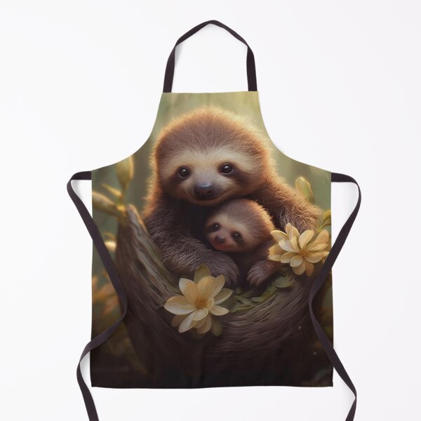 Item preview, Sloth Mom and Baby - Cute Sloth - Cute Baby Animals designed and sold by baby-animal-art.