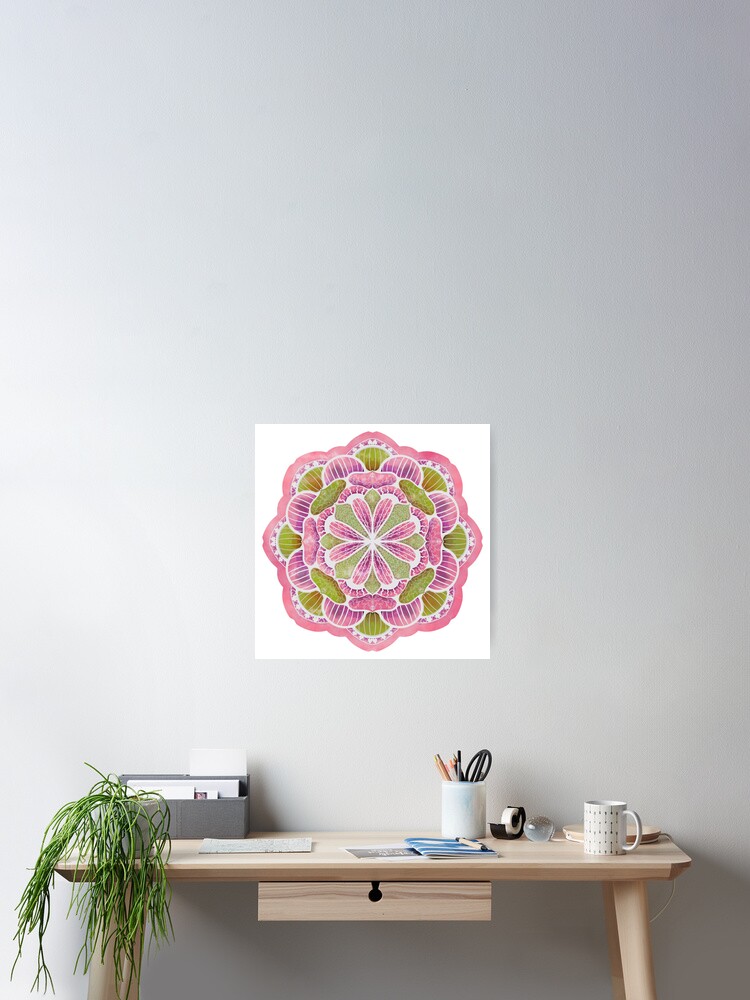 Thumbnail 2 of 3, Poster, Multi Color Mandala designed and sold by CarrieBrose.