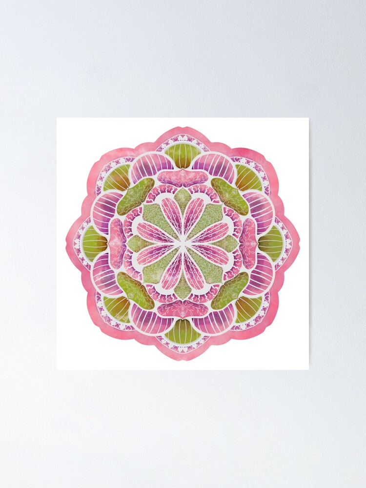 Thumbnail 1 of 3, Poster, Multi Color Mandala designed and sold by CarrieBrose.