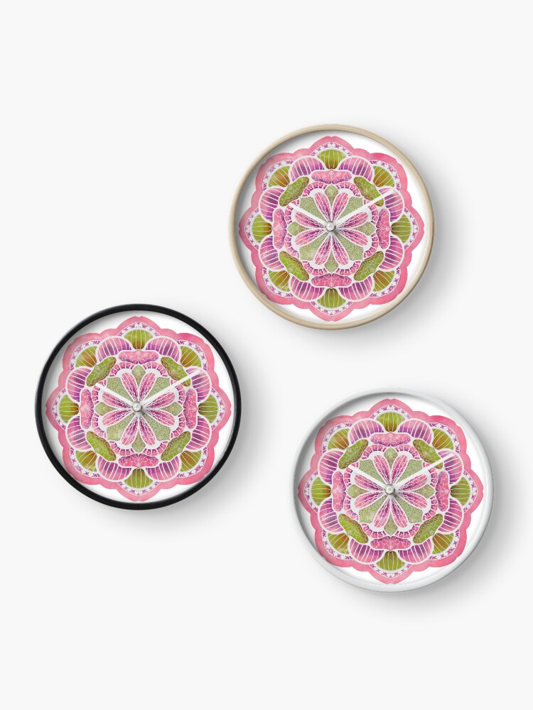 Thumbnail 3 of 4, Clock, Multi Color Mandala designed and sold by CarrieBrose.