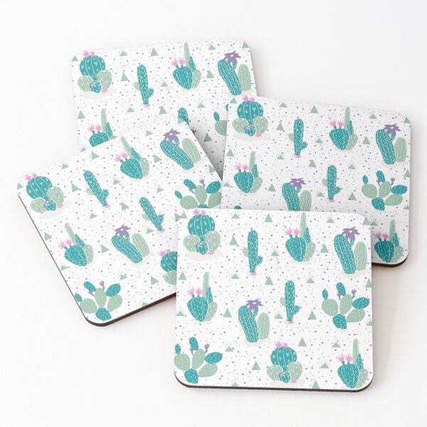 Item preview, Cactus-themed digital pattern with white background designed and sold by VirtualPalette.