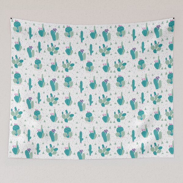 Item preview, Cactus-themed digital pattern with white background designed and sold by VirtualPalette.