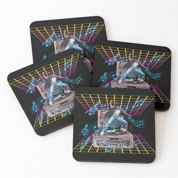 Item preview, Neon Grid Style: Dynamic DJ Action Scene with 80's Musical Note designed and sold by Brand Uno Studio.