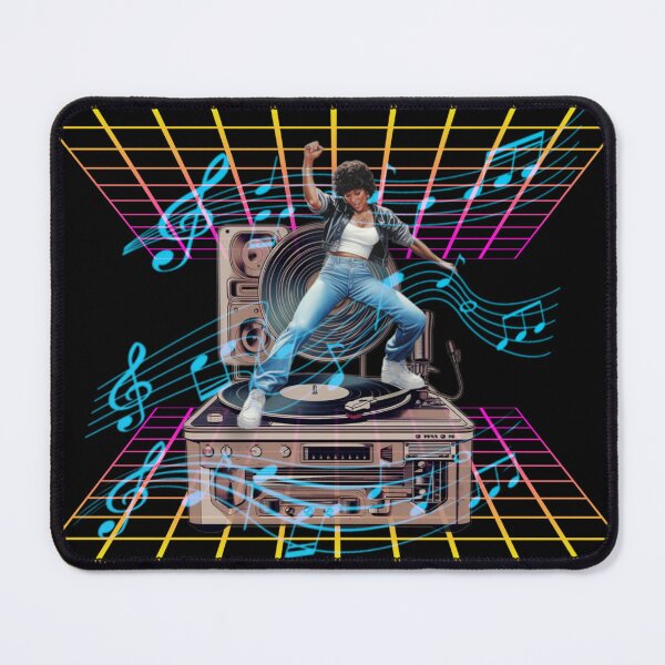 Item preview, Neon Grid Style: Dynamic DJ Action Scene with 80's Musical Note designed and sold by Brand Uno Studio.
