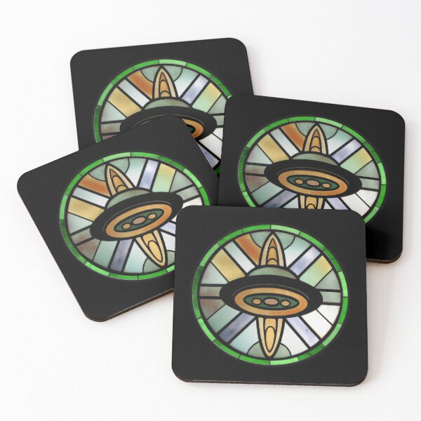 Item preview, UFO Ominous Stained Glass Art designed and sold by Chilly Lizard.