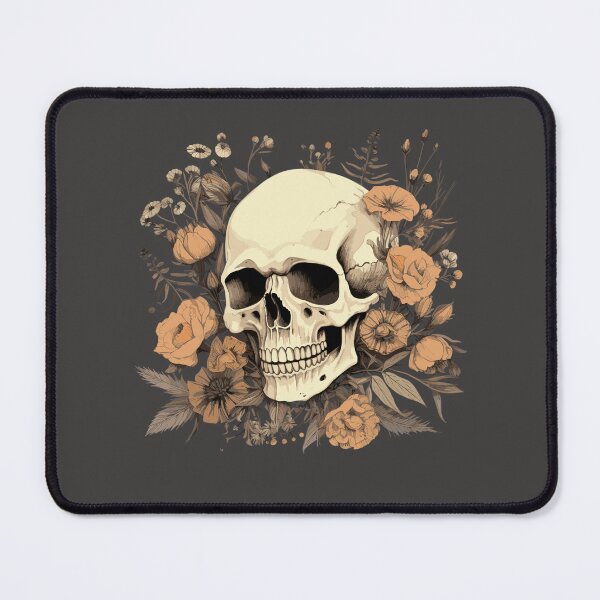 Item preview, Retro skull with flowers designed and sold by RetroPrints.