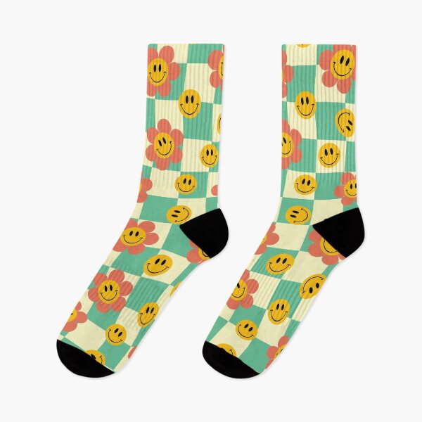 Item preview, Retro Checkerboard Pattern with Flowers, Blue designed and sold by BlossomNote.
