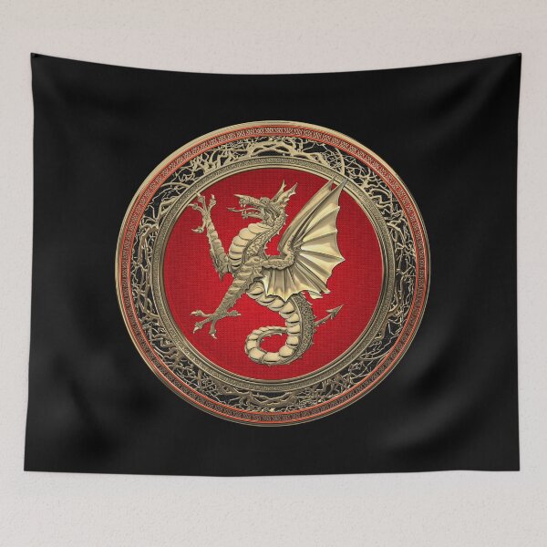 Item preview, The Great Dragon Spirits - Gold Sea Dragon over Black Velvet designed and sold by Serge Averbukh Art Studio.