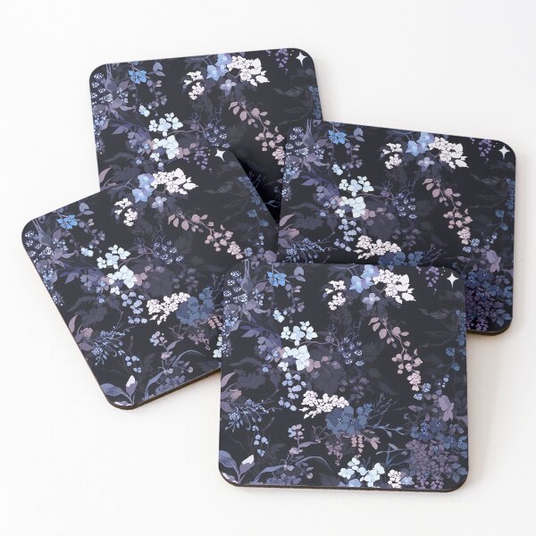 Item preview, Blue Floral Goth Garden Pattern designed and sold by SweetClicks123.