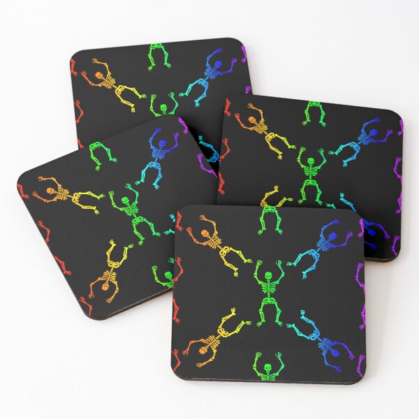 Item preview, black rainbow skull skeleton pattern designed and sold by Gossip Rag.