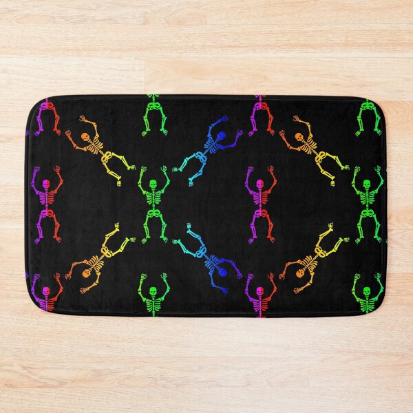 Item preview, black rainbow skull skeleton pattern designed and sold by Gossip Rag.