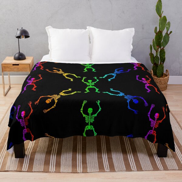 Item preview, black rainbow skull skeleton pattern designed and sold by Gossip Rag.