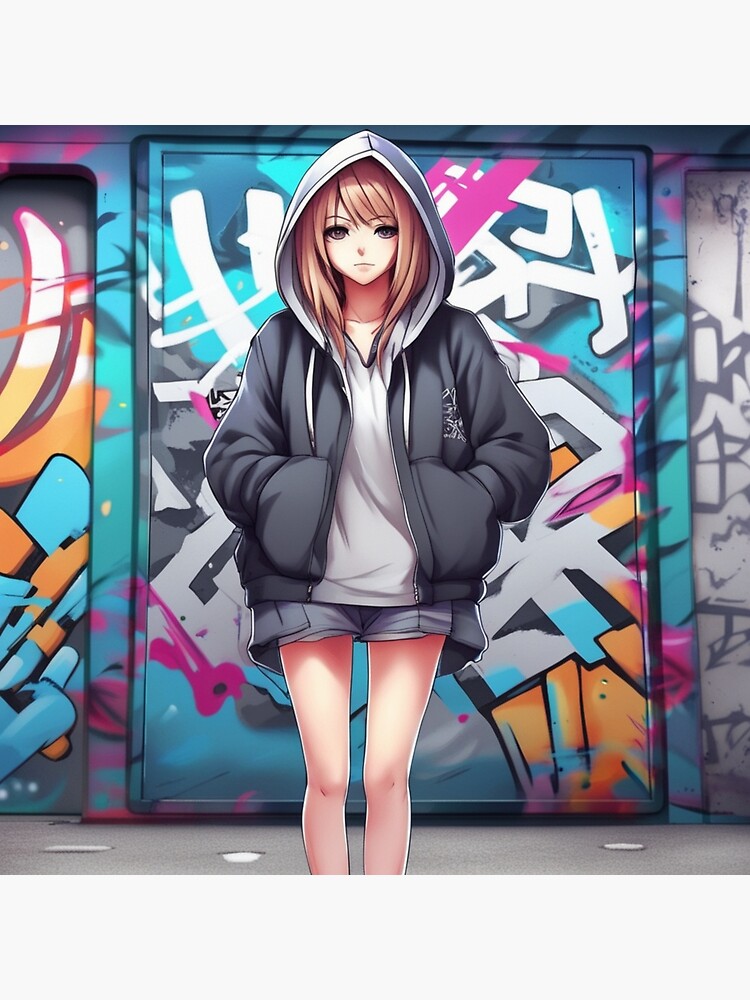 Anime Graffiti Skater Girl | Art Board Print