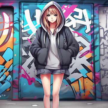 Anime Graffiti Skater Girl | Art Board Print